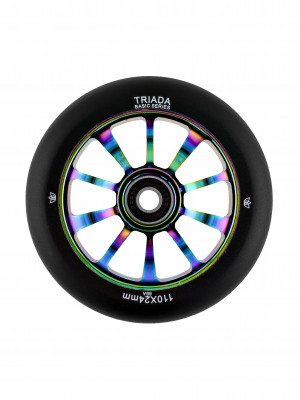 Колесо для самоката Triada Basic 10-spoke 110 черный/неохром