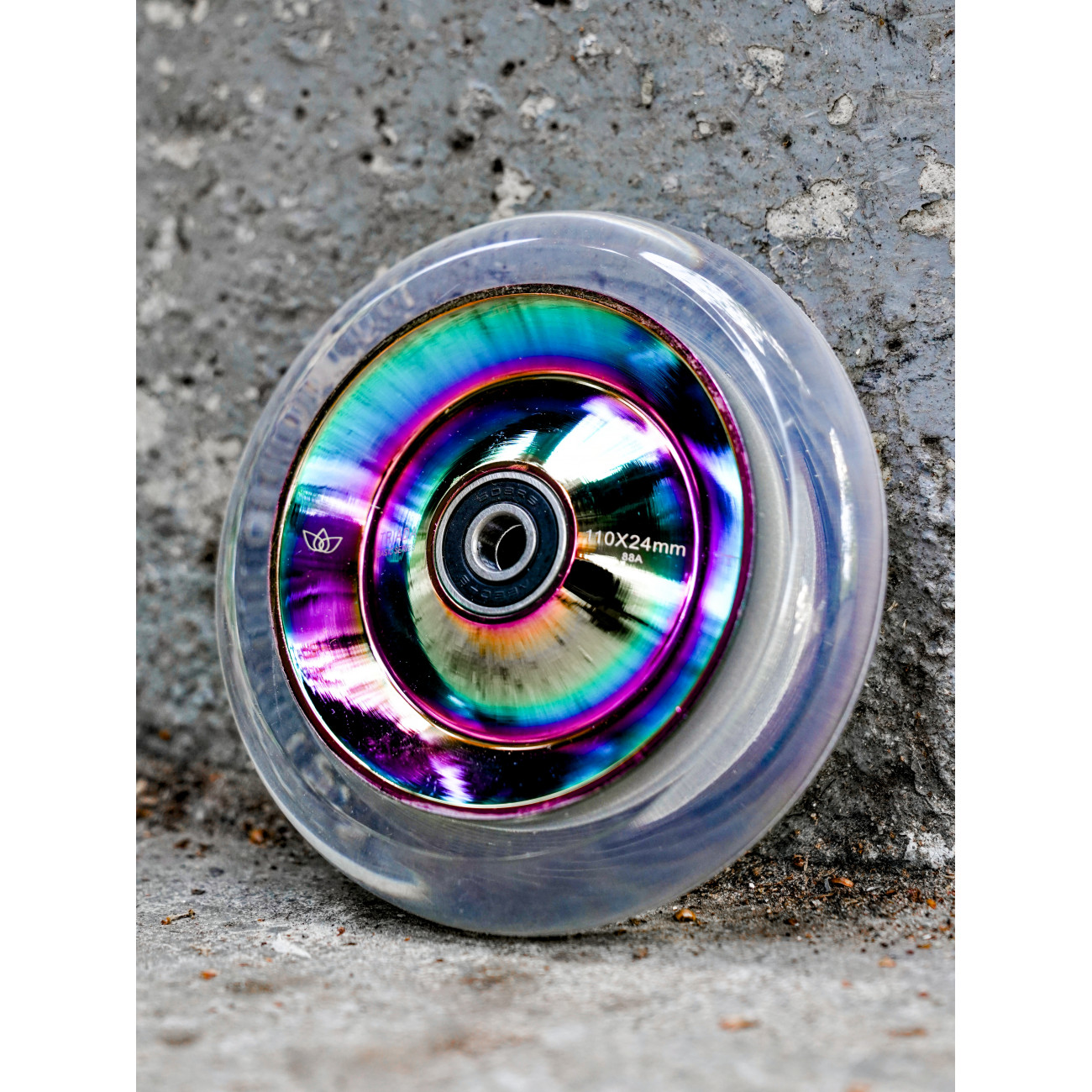 Колесо для самоката Triada Hollow Core 110 прозрачный/неохром