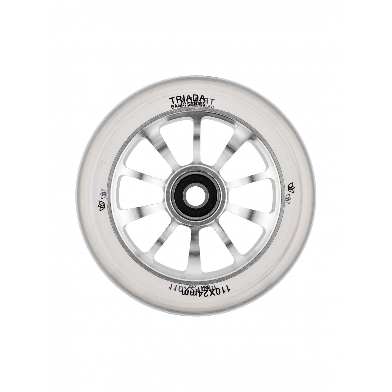 Колесо для самоката Triada Basic 10-spoke 110 прозрачный/прозрачный