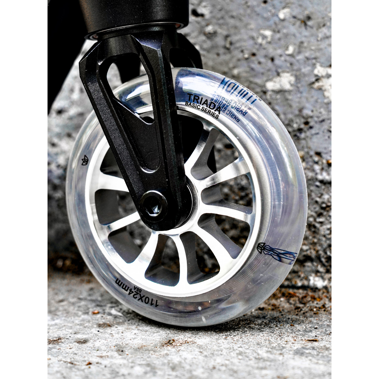 Колесо для самоката Triada Basic 10-spoke 110 прозрачный/прозрачный